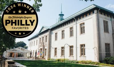 Image of the American Swedish Historical Museum with the Gold logo for the Philadelphia Inquirer's Philly Favorites Contest