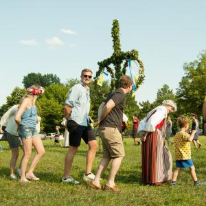 Dancing around the maypole